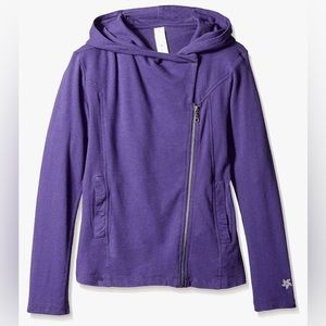 Satva Women's Sitara asymmetrical zip hoodie - small